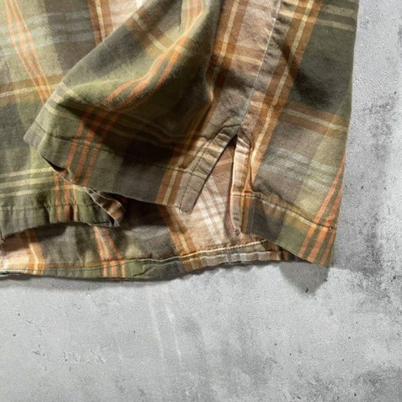 Enyce Patches Shirt Mens Size L Game Wildlife Plaid Hunting Button Short Sleeve - Picture 2 of 7
